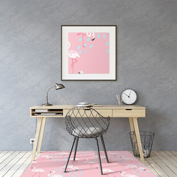 Tapis de chaise de bureau Flamants