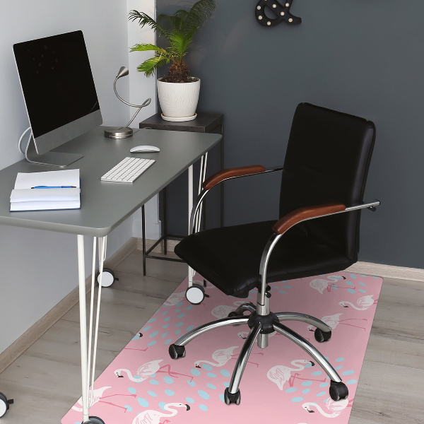 Tapis de chaise de bureau Flamants