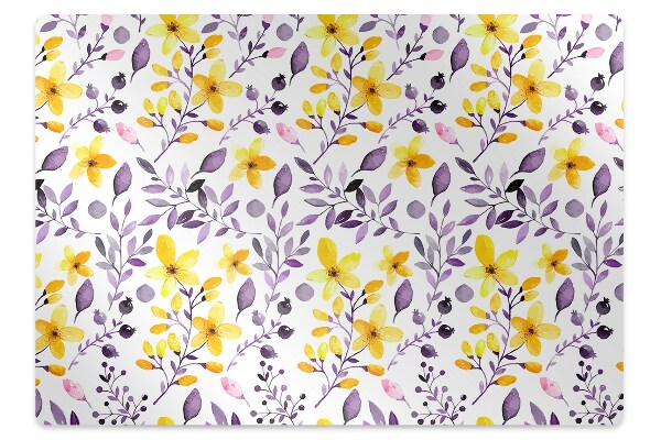 Tapis protection sol Fleurs abstraites