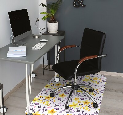 Tapis protection sol Fleurs abstraites