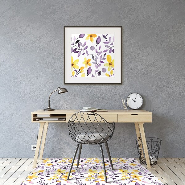 Tapis protection sol Fleurs abstraites