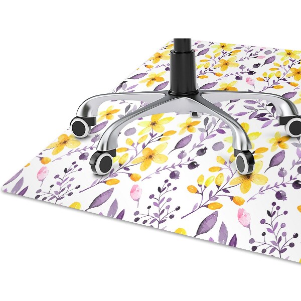 Tapis protection sol Fleurs abstraites