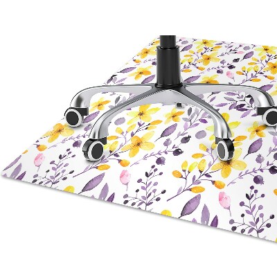 Tapis protection sol Fleurs abstraites