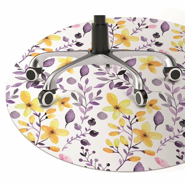 Tapis protection sol Fleurs abstraites