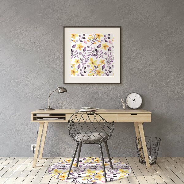 Tapis protection sol Fleurs abstraites