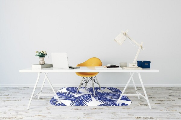 Tapis pour chaise de bureau Feuille marine