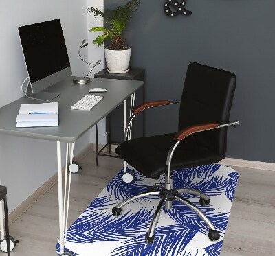 Tapis pour chaise de bureau Feuille marine