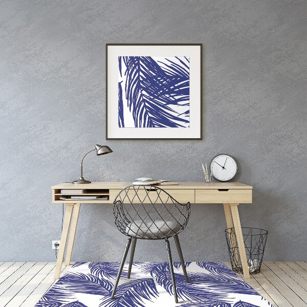 Tapis pour chaise de bureau Feuille marine