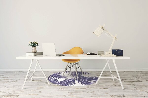 Tapis pour chaise de bureau Feuille marine