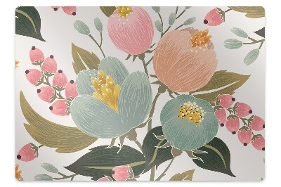 Tapis de chaise de bureau Fleurs peintes