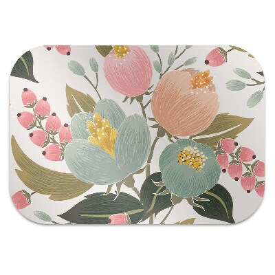 Tapis de chaise de bureau Fleurs peintes