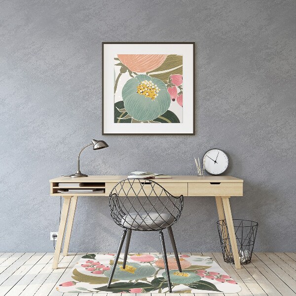 Tapis de chaise de bureau Fleurs peintes