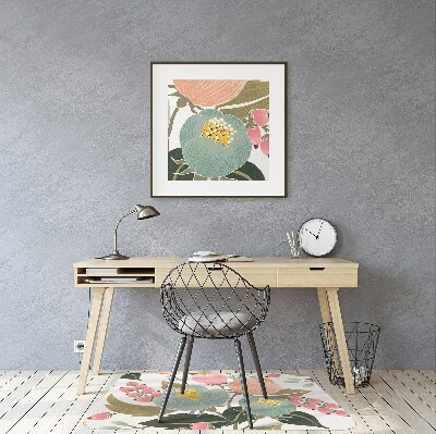 Tapis de chaise de bureau Fleurs peintes