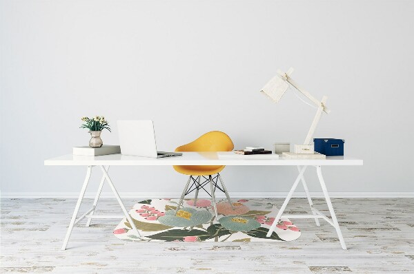Tapis de chaise de bureau Fleurs peintes
