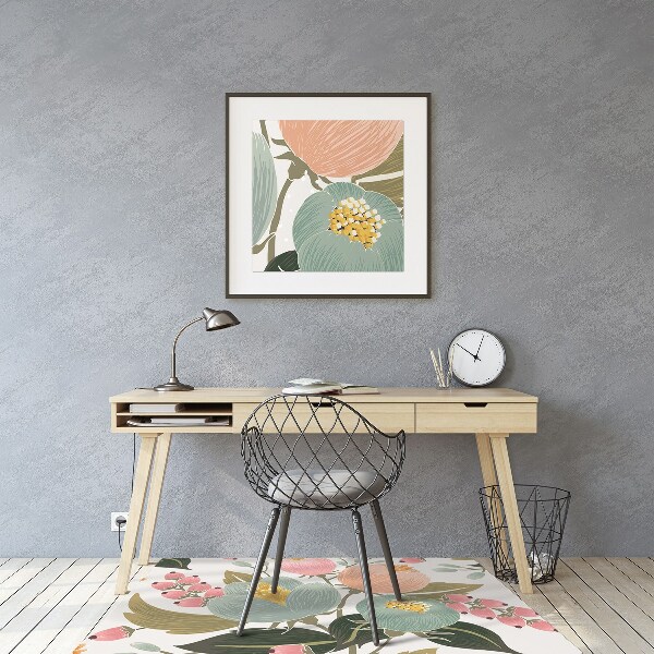 Tapis de chaise de bureau Fleurs peintes