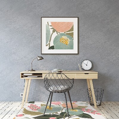 Tapis de chaise de bureau Fleurs peintes