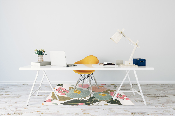 Tapis de chaise de bureau Fleurs peintes