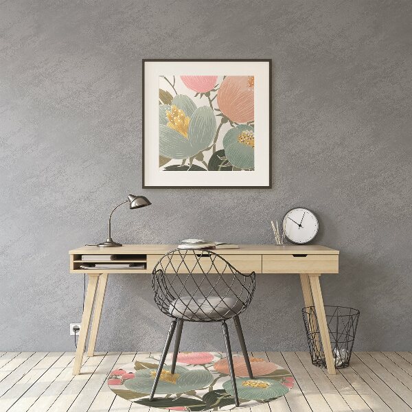 Tapis de chaise de bureau Fleurs peintes