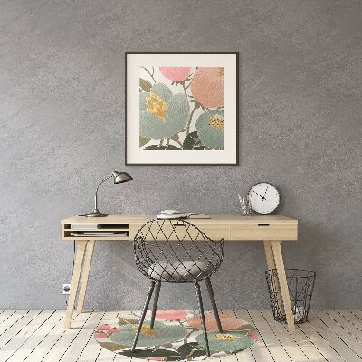 Tapis de chaise de bureau Fleurs peintes