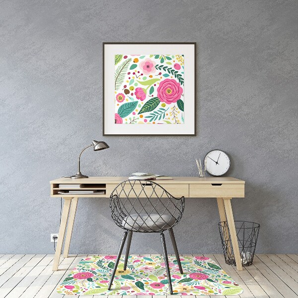 Tapis protège sol Fleurs colorées