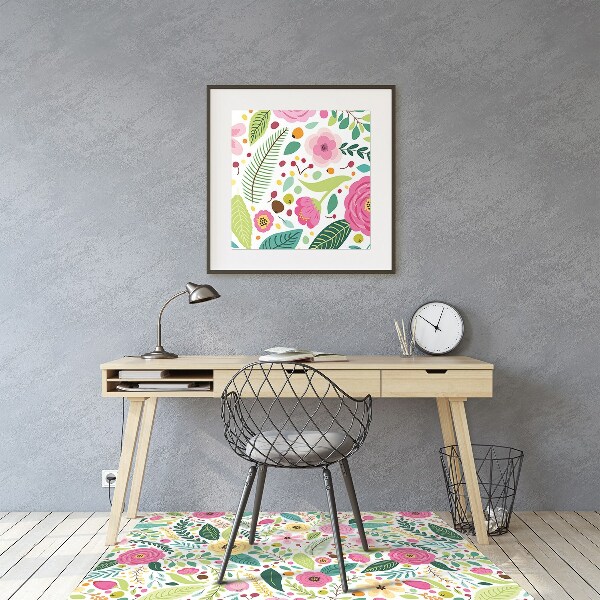 Tapis protège sol Fleurs colorées
