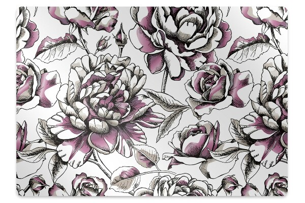 Tapis de chaise de bureau Des roses