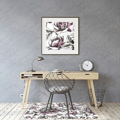 Tapis de chaise de bureau Des roses