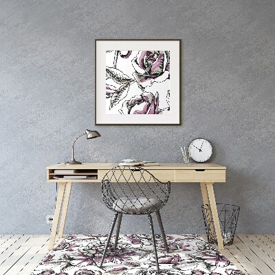 Tapis de chaise de bureau Des roses