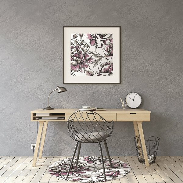 Tapis de chaise de bureau Des roses