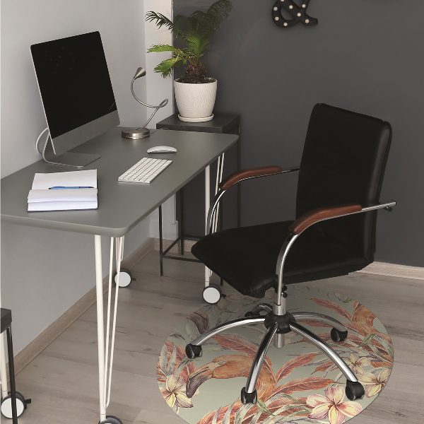 Tapis pour chaise de bureau Flamants
