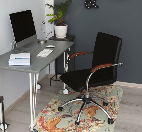 Tapis pour chaise de bureau Flamants