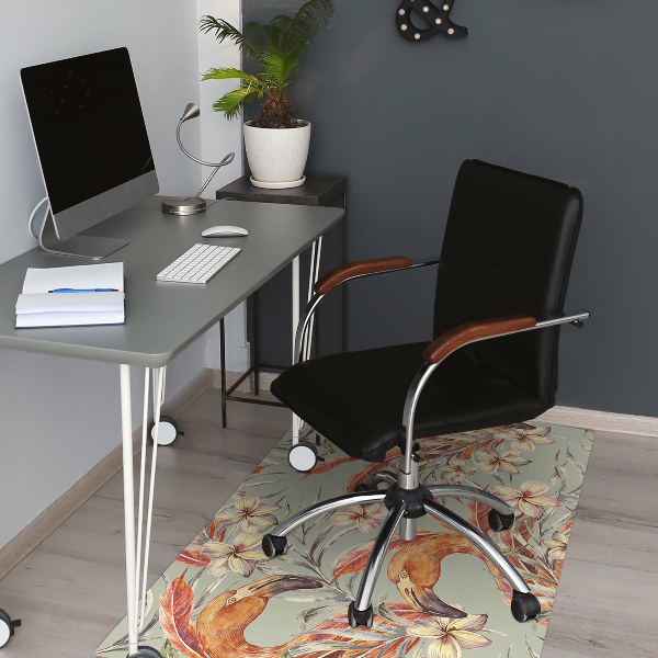 Tapis pour chaise de bureau Flamants