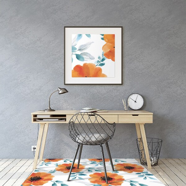 Tapis pour chaise de bureau Fleur d'orange