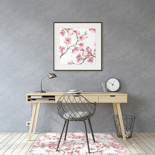 Tapis bureau Fleurs roses