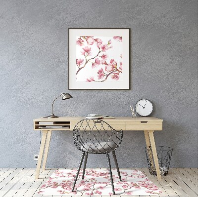 Tapis bureau Fleurs roses