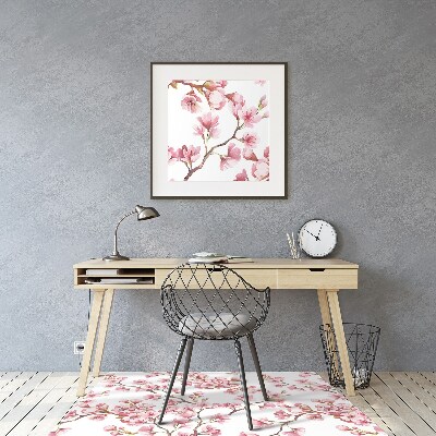 Tapis bureau Fleurs roses