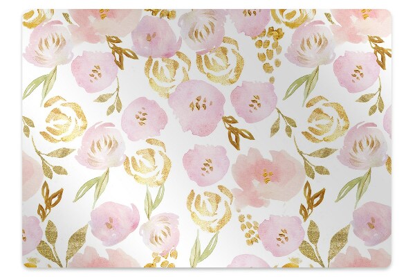 Tapis bureau Fleurs roses