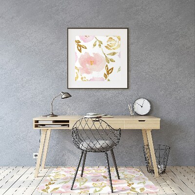 Tapis bureau Fleurs roses