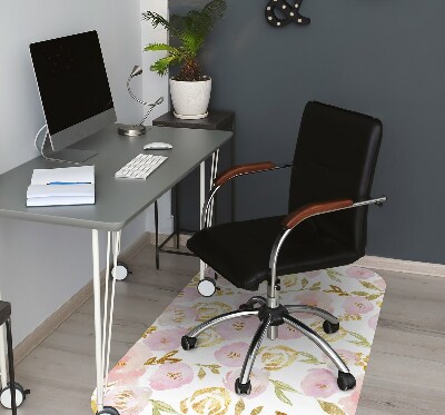 Tapis bureau Fleurs roses