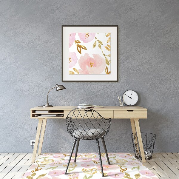 Tapis bureau Fleurs roses
