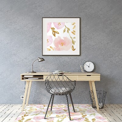 Tapis bureau Fleurs roses