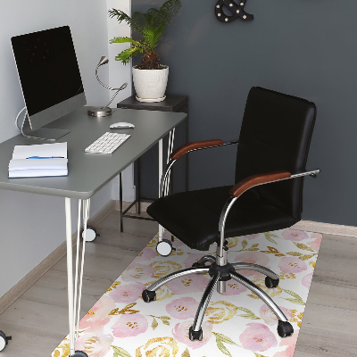 Tapis bureau Fleurs roses