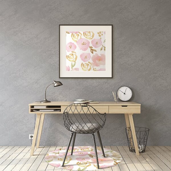Tapis bureau Fleurs roses