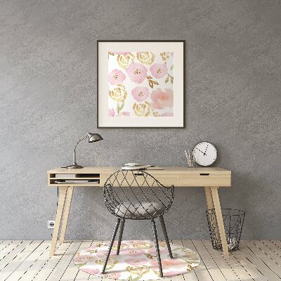 Tapis bureau Fleurs roses