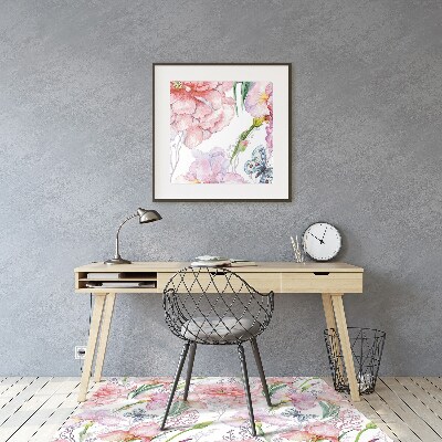 Tapis pour chaise de bureau Pivoines de fleurs