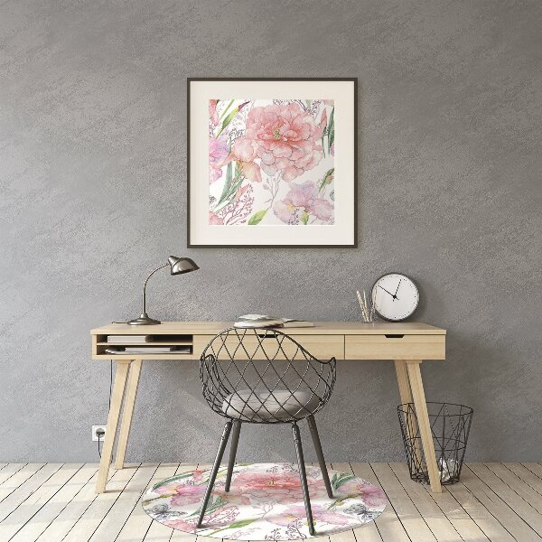 Tapis pour chaise de bureau Pivoines de fleurs