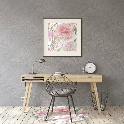 Tapis pour chaise de bureau Pivoines de fleurs