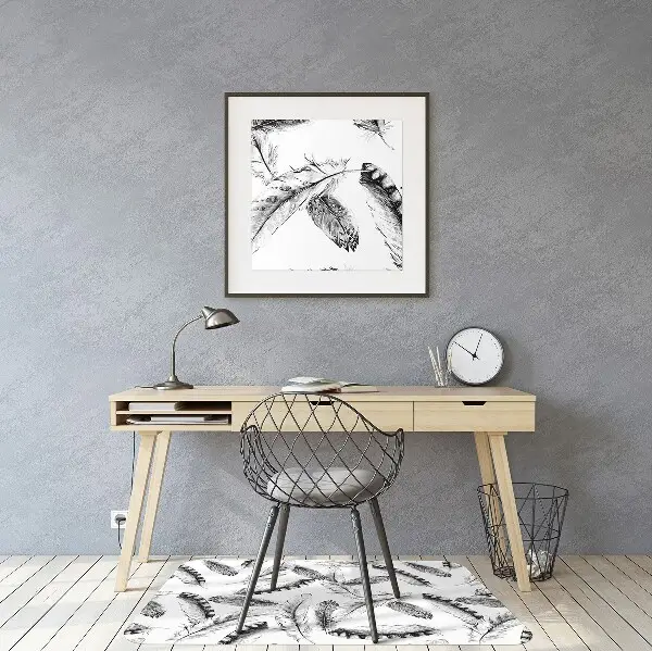 Tapis de chaise de bureau Plumes