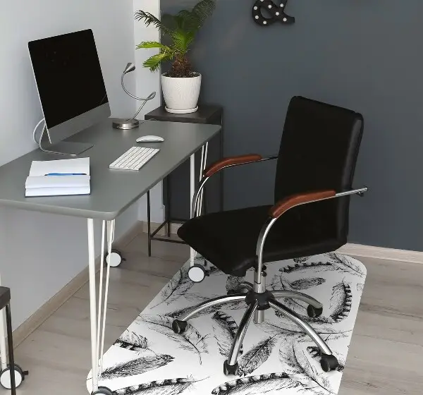 Tapis de chaise de bureau Plumes