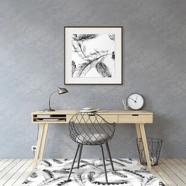 Tapis de chaise de bureau Plumes